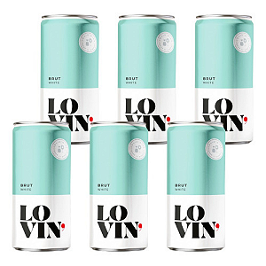 Lovin Brut White Wine 269Ml Espumante Branco em Lata Caixa com 6