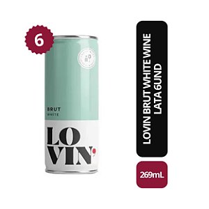 Lovin Brut White Wine - 269ml - Espumante Branco em Lata (Caixa com 6)