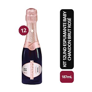 Kit 12 Espumantes Chandon Baby Brut Rose Miniatura - 187mL