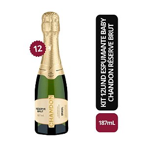 Kit 12 Espumantes Chandon Baby Brut Miniatura - 187mL