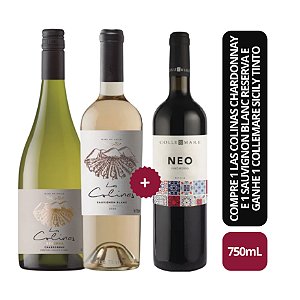 Compre Las Colinas Chardonnay e Sauvignon Blanc Reserva e Ganhe 1 Collemare Sicily Tinto - 750ml