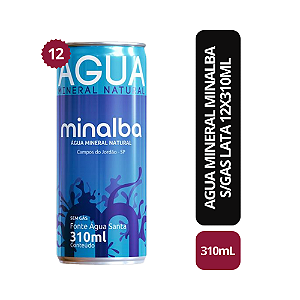 Água Mineral Minalba Sem Gás 310ml | 12 Latas