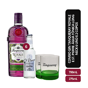 Gin Tanqueray Royale 700ml + St. Pierre Água Tônica Long Neck 6 und - 275ml