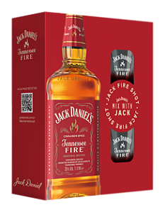 WHISKY JACK DANIELS FIRE 1L +2 COPOS