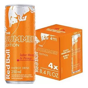 Red Bull Energy Drink Morango e Pêssego - 250ml (Pack 4un)