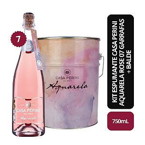 Kit Espumante Casa Perini Aquarela Rose 07 Garrafas + Balde