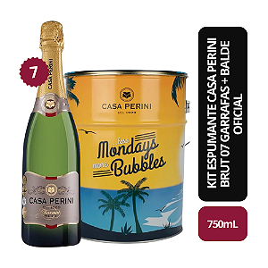 Kit Espumante Casa Perini Brut 07 Garrafas + Balde Original
