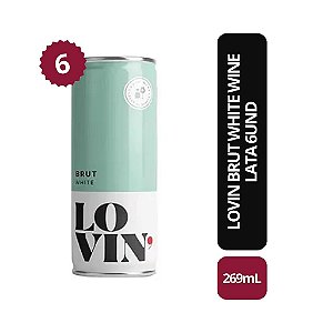 Lovin Brut White Wine - 269ml - Espumante Branco em Lata (Caixa com 6)