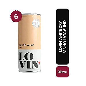 Lovin White Dry Vinho em Lata - 269ml - Caixa Com 6 Unidades