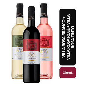 Kit de Vinhos – Villa Rosa Tinto + Rosé + Branco