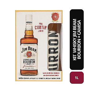 Kit Whisky Jim Beam Bourbon 1L + Camisa