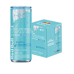 Energético Sem Açúcar Red Bull Blueberry e Baunilha - 250 ml (Pack 4 unid)