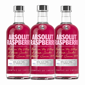 Leve 3 Pague 2 Vodka Absolut Raspberry - 750ml