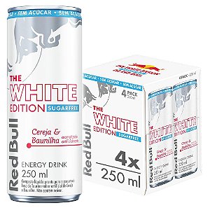 Red Bull Energy Drink White Edition Cereja e Baunilha - 250ml (Pack 4un)