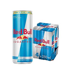 Red Bull Sugar Free 250ml Energy Drink Sem Açúcar - 250 ml (Pack 4 unid)