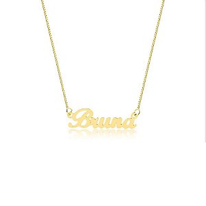 Colar com Nome Personalizado Com Banho em Ouro 18 K ou Ródio Branco