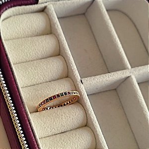 Anel Aparador com Zircônias Banho em Ouro 18K