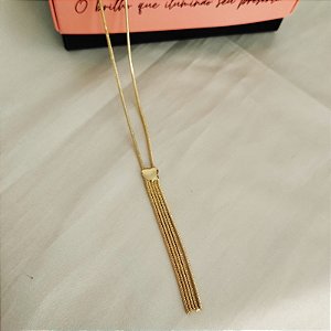 Colar Coração com Franjas Banho em Ouro 18K
