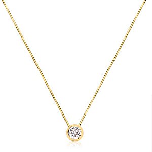 Colar Ponto de Luz Banhado em Ouro 18K