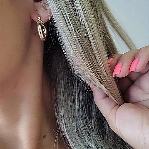 Argola Tubo P  Banhada em Ouro 18K