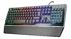 TECLADO GAMER SEMI-MECÂNICO LED GXT 860 THURA, 9 MODOS DE COR AJUSTÁVEIS E ANTI-GHOSTING - TRUST