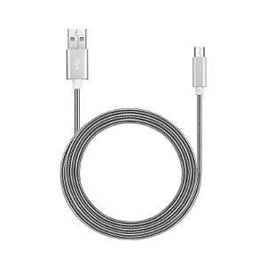 CABO MICRO USB 2.0 SILVER - METAL ENTRELAÇADO