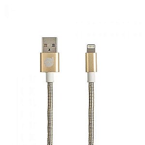 CABO USB LIGHTNING GOLD - METAL ENTRELAÇADO