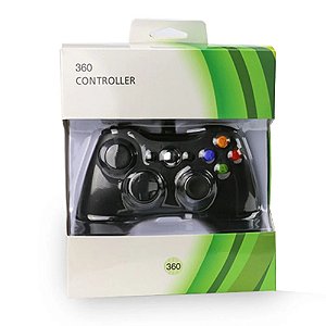 CONTROLE XBOX 360 PRETO COM FIO