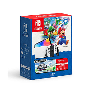 CONSOLE NINTENDO SWITCH OLED + MARIO WONDER + 3 MESES DE ASSINATURA NINTENDO SWITCH ONLINE
