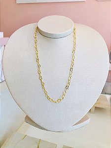 Choker Corações Vazados Dourado