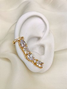 Ear Cuff Cristal Dourado