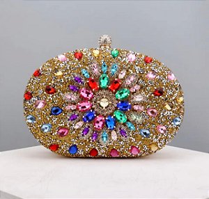 Clutch Pedrarias Coloridas