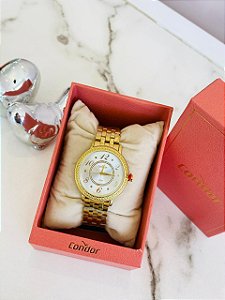 Relógio Condor Círculo Dourado