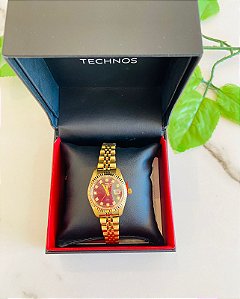 Relógio Technos Fundo Preto Com Pedrinhas