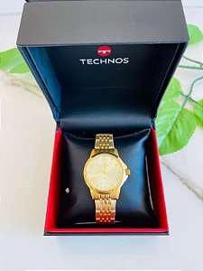 Relógio Technos Fundo Dourado