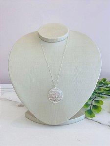 Colar Medalha Oração Pai Nosso Prata 925