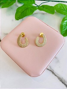 Brinco Argola Cravejado Dourado