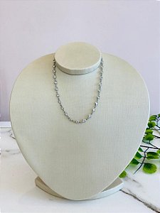 Choker Pontos De Luz Ródio Branco