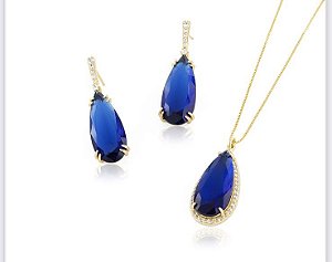 Conjunto Gota de Cristal com Zirconia