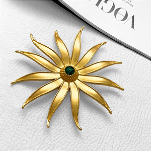 Broche Ímã Sol Malaquita
