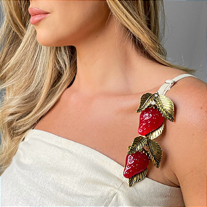 Bronche Alfinete Morango