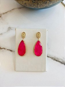 Brinco Cravejado na zirconia- Dourado