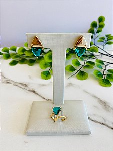 Conjunto Anel e Brinco Triângulo