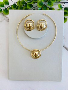 Conjunto Aro Orgânico Dourado