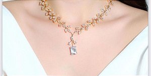 Colar Cristais Gotas E Quadadros