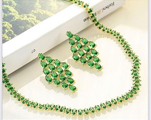 Colar Triângulo Verde Esmeraldo