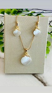 Conjunto pinjentinho de madrepérola