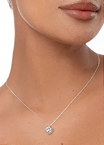 Colar com Pingente no Diamante Blend Prata