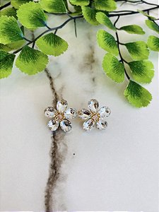 Brinco Flor Cristal