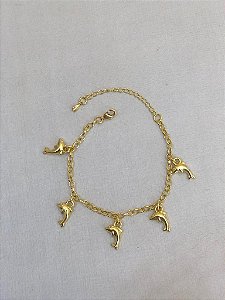 Pulseiras Golfinhos Dourado